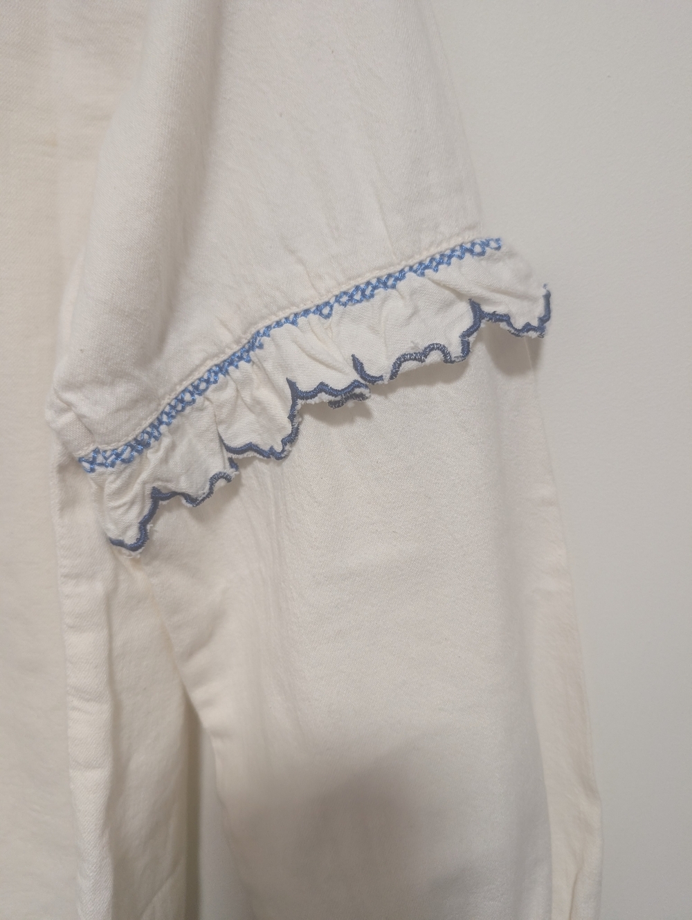 seventy + mochi | Phoebe Blouse In Ecru/Electric Blue - Picture 11 of 15